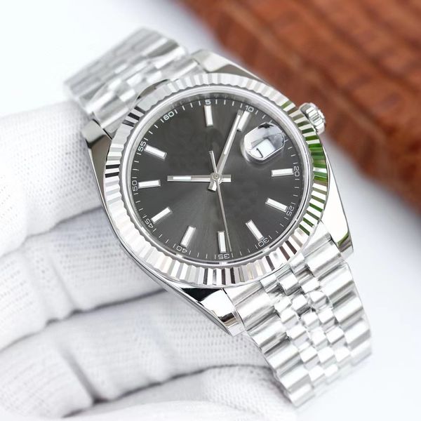 

the new luxury mens watches waterproof mechanical watch imported movement steel band luminous bulb plate watch for men and women, Slivery;brown