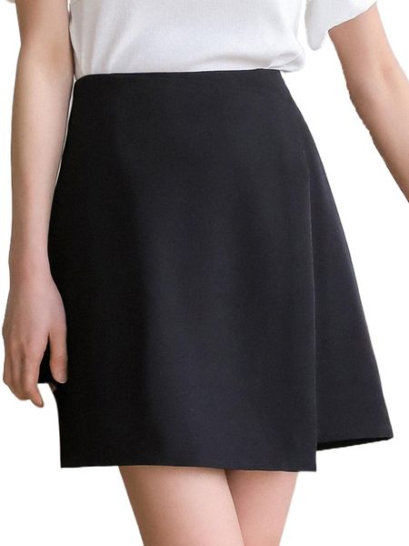 

dazy solid z.ip back s.kirt y53f#, Black