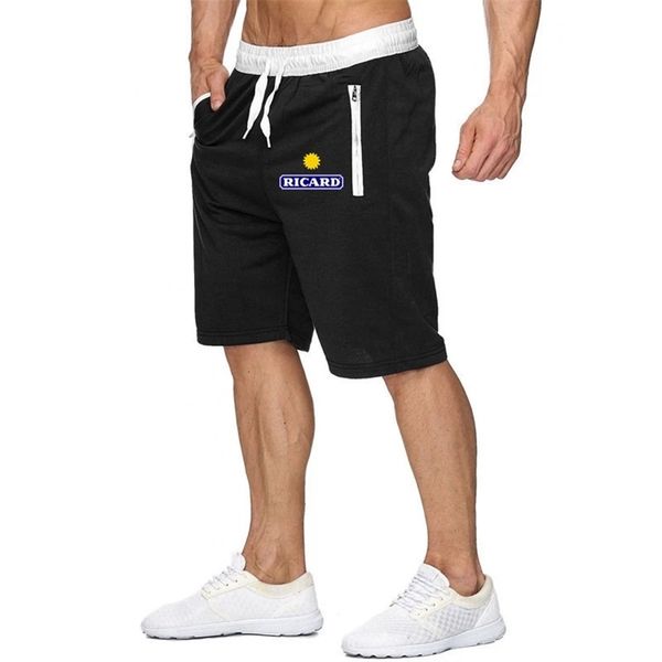 

ricard shorts mens running sports cotton printed slimfit casual summer exercise gym fitness 220615, White;black