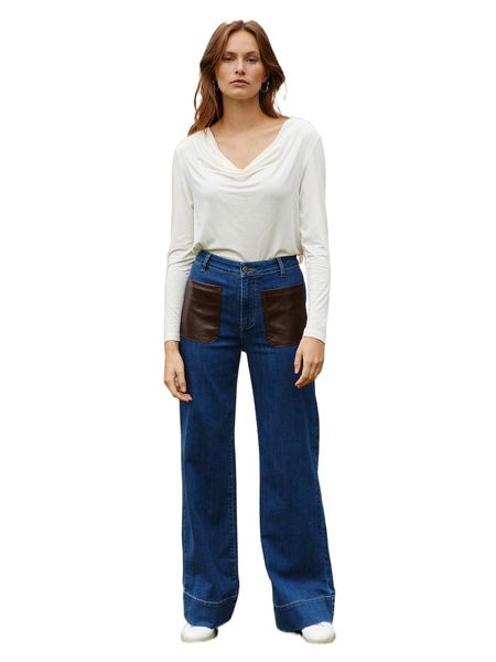 

motf premium cotton wide leg jeans x2ts#, Blue