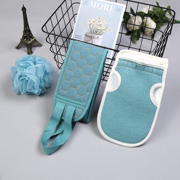 

3pcs/set body cleaning washcloth soft brush home l bathroom shower ball back scrubber set exfoliating skin towel bath gloves