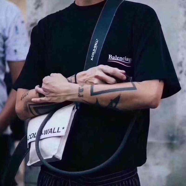 

2022 designer bal t shirt correct high edition paris b classic cola printed round neck short sleeve men and women lovers loose t-shirt light, White;black