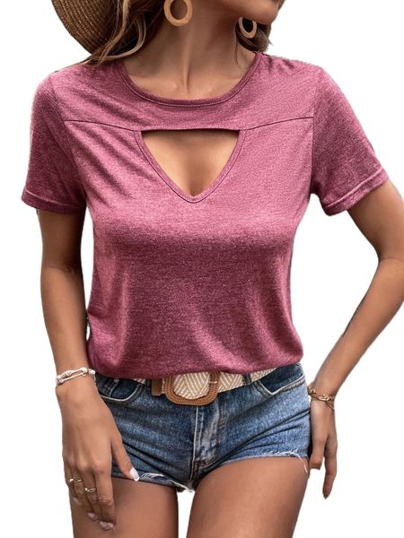

cut out front solid tee x1bm#, White