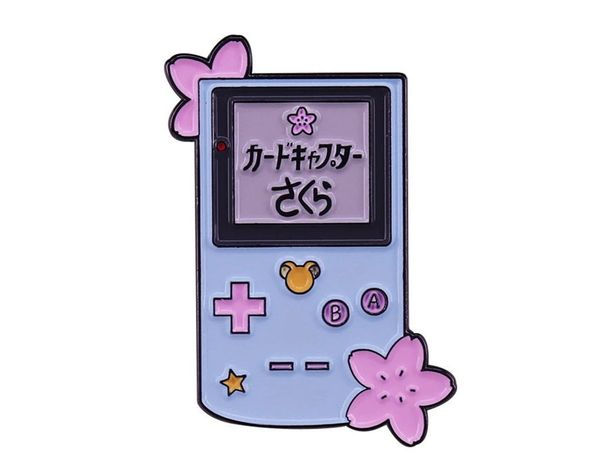 

card captor sakura gameboy enamel brooch pin backpack hat bag jeans jacket lapel pins badges fashion jewelry accessories, Blue