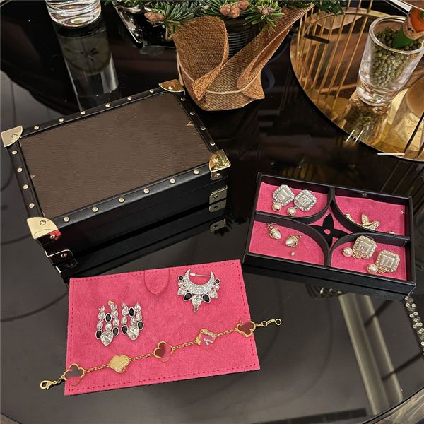Ilivi Monogram Jewelry Box Collectable Black Diamond Wine Storage Red Storage Clássico Multi Finalis Case Organizer Fashion Presente