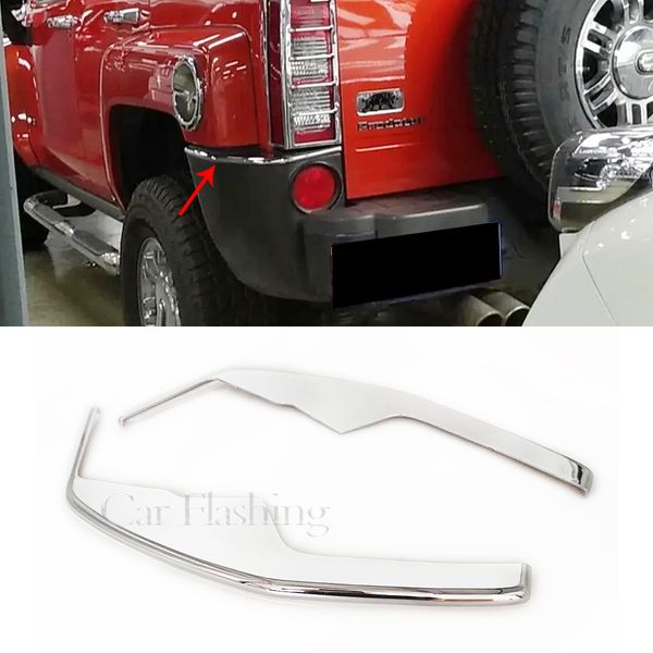 

2pcs for hummer h3 2006 2007 2008 2009 2010 car rear bumper corner cover trim mask chrome