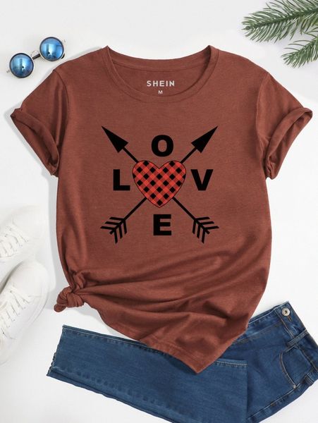

heart & letter graphic tee 97ws#, White