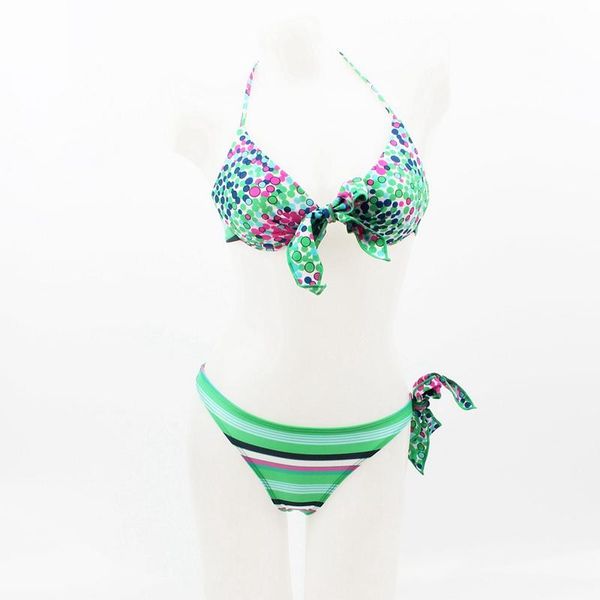 Swimwear feminino 2022 Coreano Primavera Biquini Floral Swimsuit Bowknot Underwire Push Up Girl Exotic Bath Linho 02 #