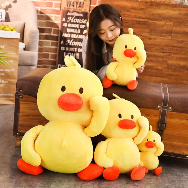 Bonitinho pequeno amarelo pato macio boneca de pelúcia enchido travesseiro almofada sono sofá cama decoração criança brinquedo presente de festival