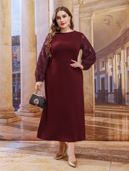 

plus fuzzy sleeve dress g5ge#, Black