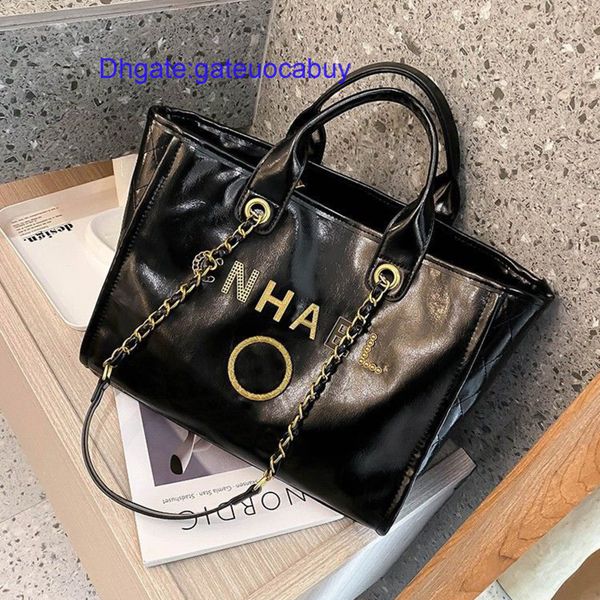 

luxury women's fashion handbags evening bags ch designer metal letter badge tote bag small mini body leather beach handbag large female