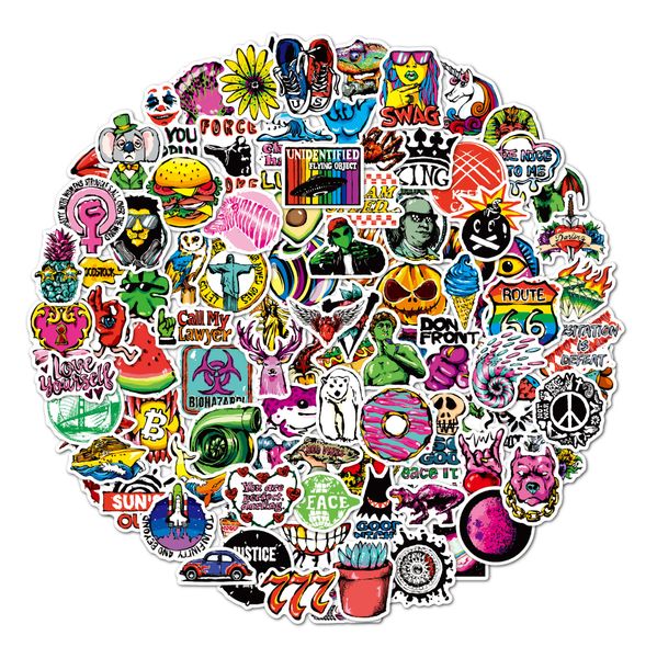 

100pcs/set car stickers graffiti multicolor vsco for skateboard lapipad bicycle motorcycle helmet guitar ps4 phone fridge decals pvc water b