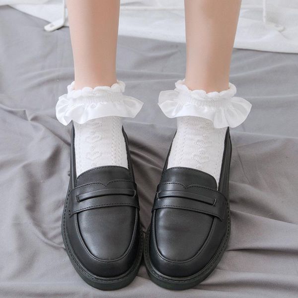 Socken Strumpfwaren Frauen Nette Rüschen Lolita Kurze Kawaii Cosplay Kostüme Zubehör Nylon Spitze Anime Cartoon Süßes Mädchen