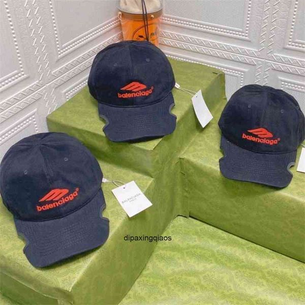 

balencaigass ball caps ball letter printed american b new style chens embroidered notch sun shading and showing a small face l55c, Blue;gray