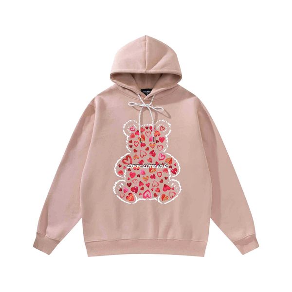 

off wireik men's wear plush bear hoodie oversize loose version1ubg, Black