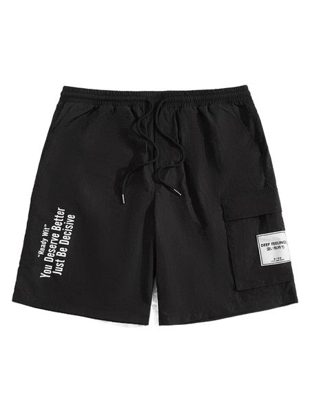 

men letter graphic patched shorts v5rr#, White;black