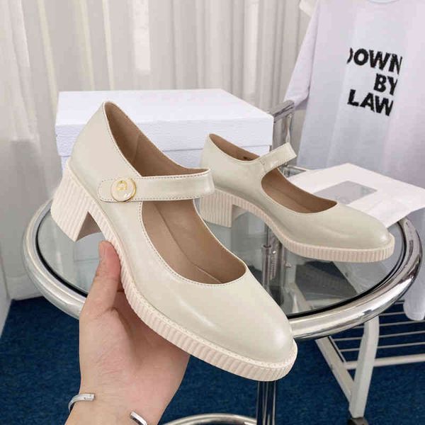 

dress shoes mary jane small leather shoes retro one line buckle thick heel round head shallow mouth ballet for women fscr, Black