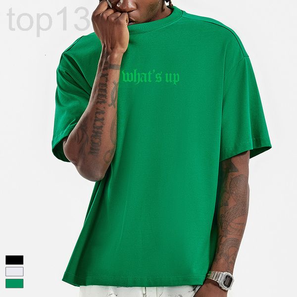 

men's t-shirts designer pinli menswear 200g hip hop meichao bv green summer new short sleeve cotton loose oversize men's t-shirt 4, White;black