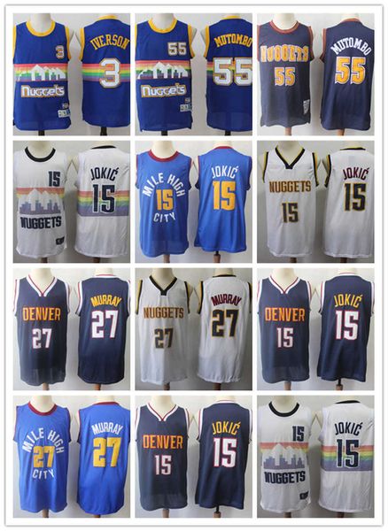 

denver''nuggets''men jersey dikembe 55 mutombo allen''3''iverson nikola 15 jokic''jamal 27, Black;red