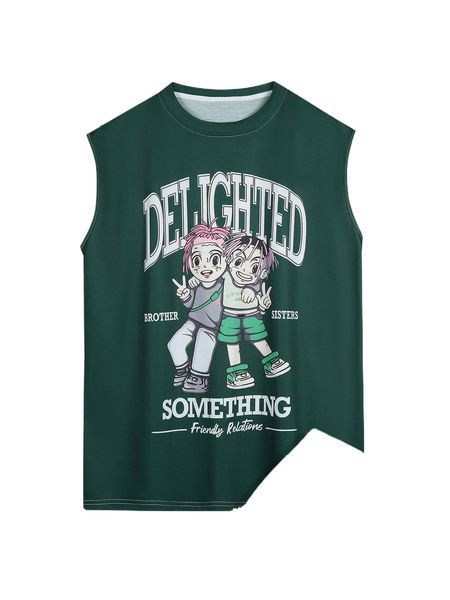 

men letter & figure graphic tank i3rl#, White;black