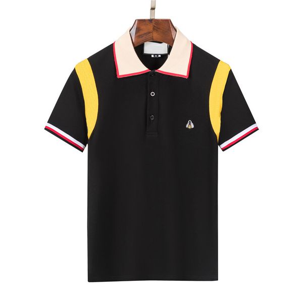 

animal print men polo shirt casual business embroidery polos shirts male short sleeve homme oversized lapel tees 2022 designer brand, White;black