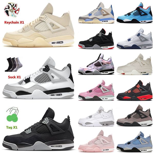 

original mens basketball shoes 4 4s iv military black canvas sail red thunder university blue craft men women jorda jordens sneakers eur 36-