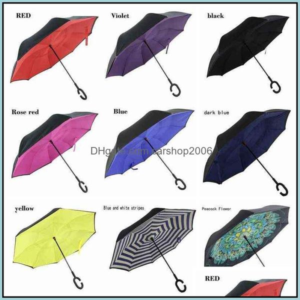 Umbrellas Домохозяйство Sundries Home Gardenging Design Double Layer Inverted Umbrell