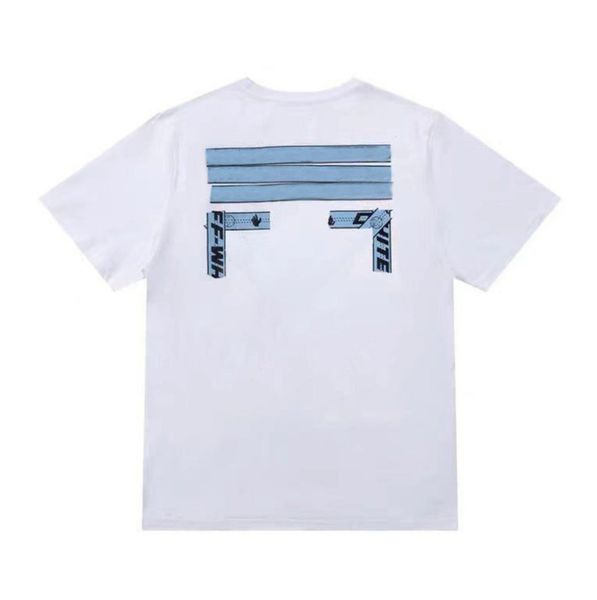 

brand classic fashion mens t shirts offs summer designer women loose tees quality t-shirt letter arrow oil painting black white tshirts lux, White;black