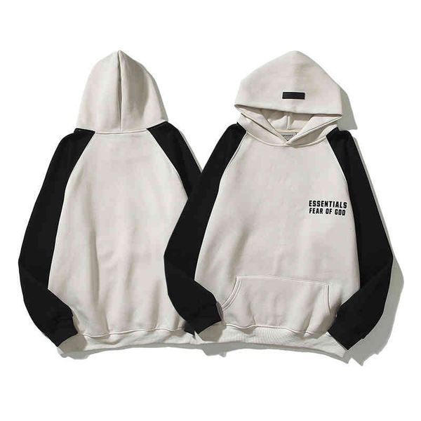

new fashion trend luxury brand sweater designer wholesale high street multi panel color hooded for men women casual winter hoodie coat, Black