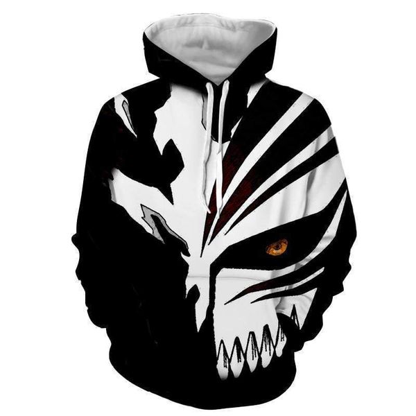 Herren Hoodies Sweatshirts Anime Style Bleach 3D Printed Hooded Sweatshirt Menwomen lässig Streetwear Pullover Hip Hop Hoodie Unisex Mode Tops 230206