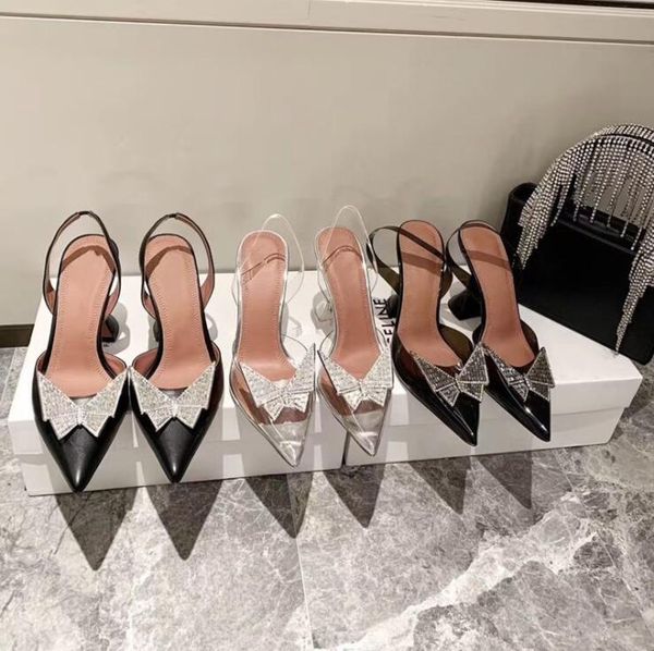 

quality 2022 sale-official amina shoes pvc slingback pumps muaddi restocks begum pvc slingbacks 7cm high heel, Black