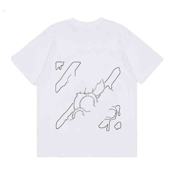 

off men's t-shirts offs summer new short sleeve t-shirt cordon print casual women's bottom shirt printed letter x the back, White;black