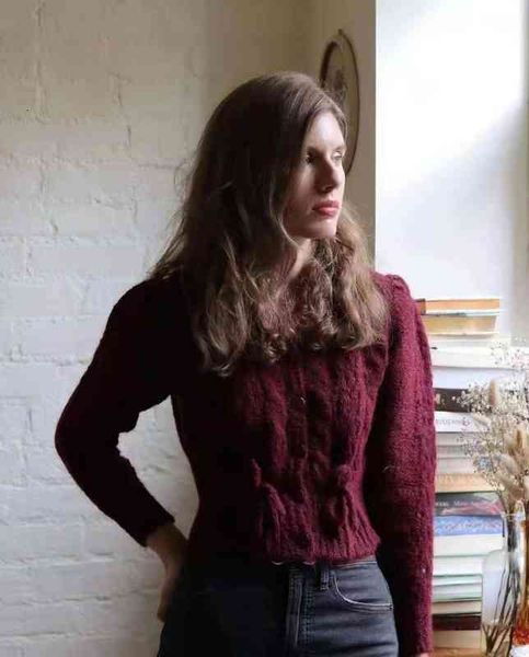 

women's knits tees legal system ro early spring wool blended front button knitted cardigan twisted crocheted sweater, White