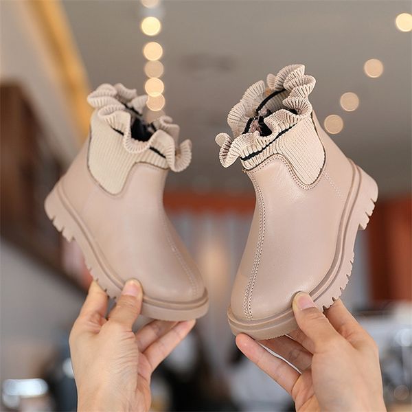 

sneakers children shoes boots for girls size 22-37 winter boots for girl pu 220823, Black;red