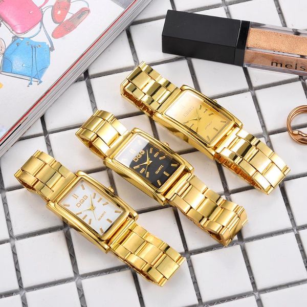 Armbanduhren Fashion Square Watch Damen Wunsch Gold Quarz Bar Nagel Großhandel