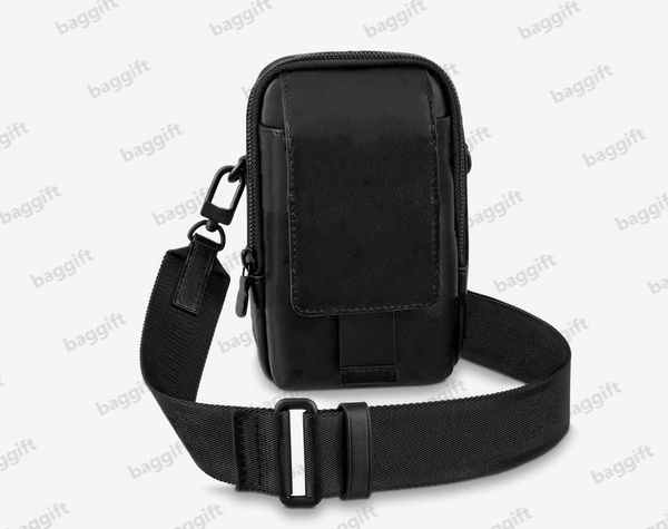 

cross body men s-lock vertical wearable mini wallet bags double phone pouch db.phone purse shadow taurillon leather macassar canvas m81060 m