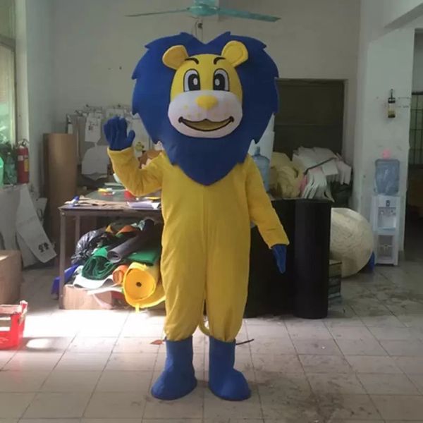 

2022 halloween blue lion mascot costume cartoon animal anime theme character size christmas carnival birthday party fancy outfit, Red;yellow