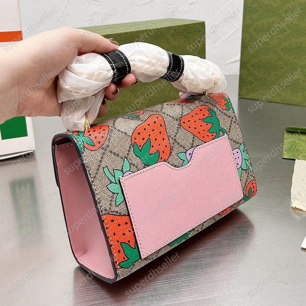 

fashion strawberry tote designer bag handbag chain crossbody wallet leather shoulder bags mini women purse handbags wallets