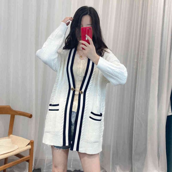 

women's knits & tees 50% wool s home 21 autumn winter v-neck loose college style knitted cardigan women's lazy sweater coat thick, White