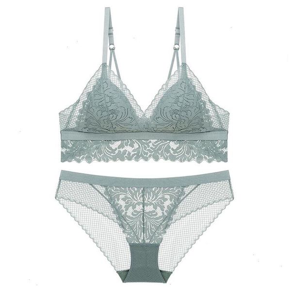 

bra amp brief sets lace thin cotton lined cup wireless and panties set underwear small breasts women lingerie, Red;black