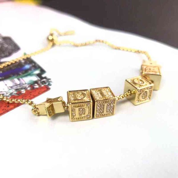 

fashion brand jewelry new luxury bracelet wholesale family multi element brass women's net red, Silver