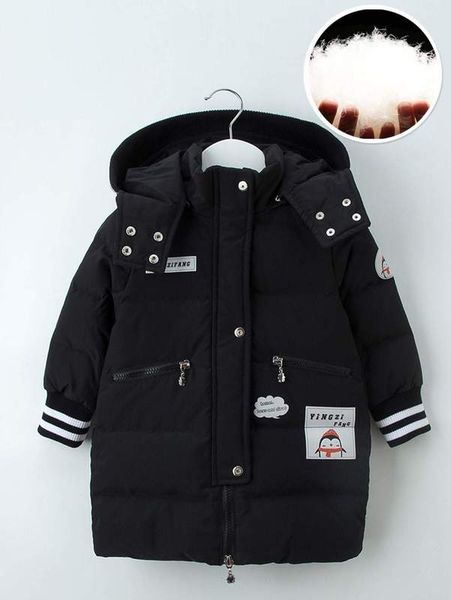 

yingzifang toddler boys letter & cartoon graphic down coat she, Blue;gray