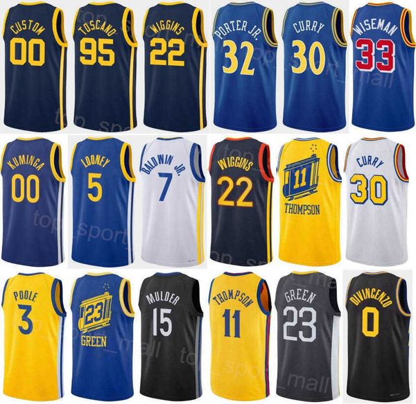 

screen print men youth city earned basketball andrew wiggins jersey 22 stephen curry 30 klay thompson 11 poole 3 draymond green 23 james wis, Black;red