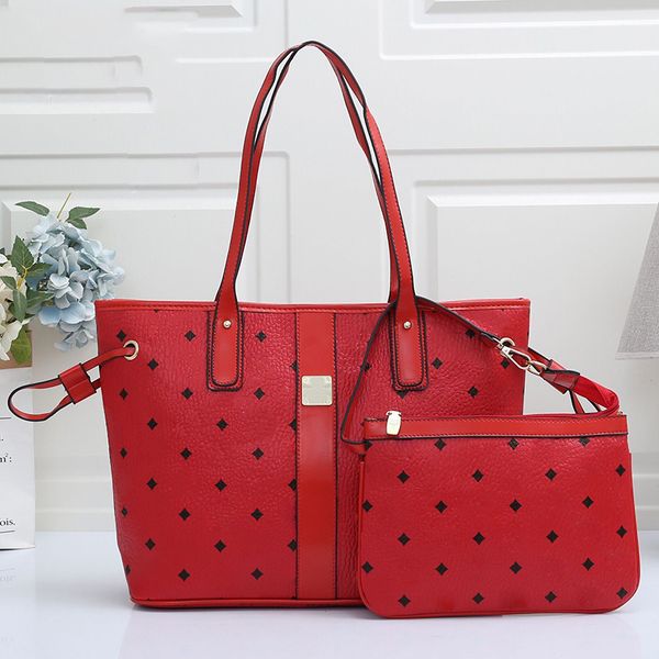

pink sugao women tote bag pu leather shoulder clutch bag casual purses new fashion handbag large capacity handbag 2pcs/set