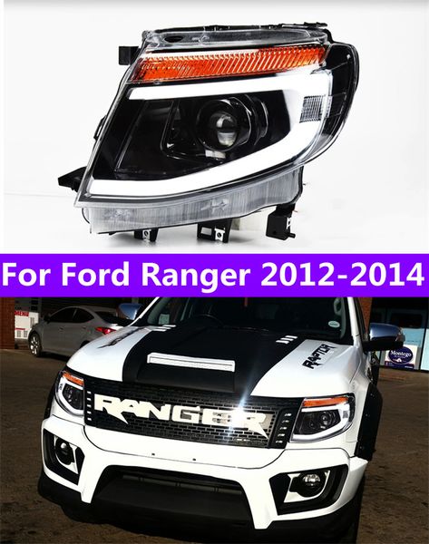 Ford Ranger LED far 2012-2015 farlar için araba aydınlatma aksesuarları T6 LED dönüş sinyali yüksek ışınlı ön lamba