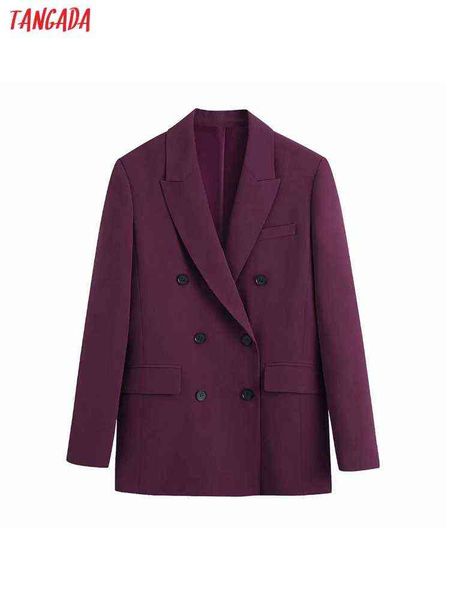 

suit tangada women fashion double breasted office wear blazer jacket vintage lo, White;black