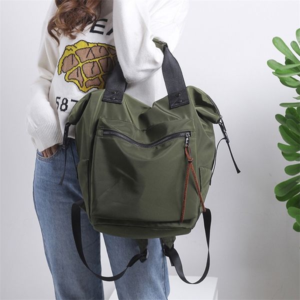 

ttou casual nylon waterproof backpack women high capacity travel book bags for teenage girls students pink satchel mochila bolsa 220517