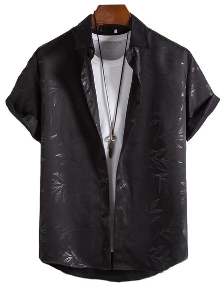 

men plant print jacquard shirt without tee o6sl#, White;black