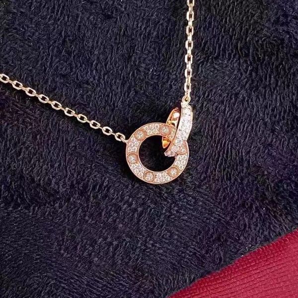

designer necklaces double circle jewelry for women love fashion designers brand classic pendants necklace for men clavicle lovers chain chir, Silver
