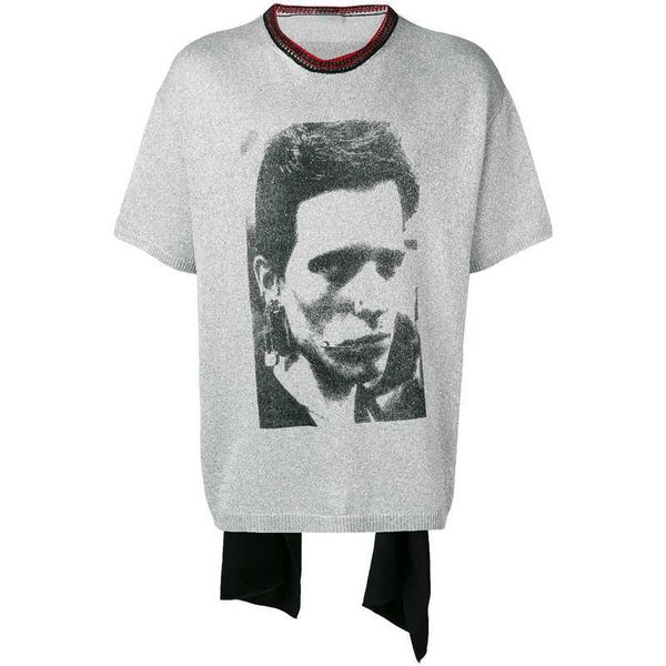 

men's t-shirts [spot]b. n raf19ss punk ribbon scarf t-shirt simons short sleeve ins unisex, White;black